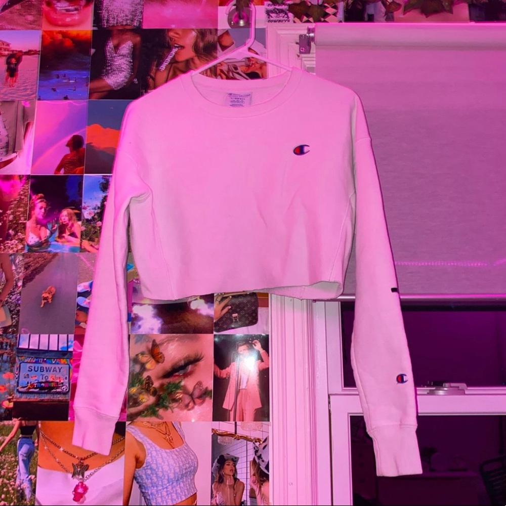 authentic champion pullover cropped